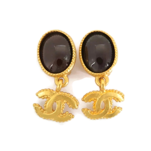 CHANEL Jewelry - CHANEL 96A VINTAGE COLOR STONE CC LOGO EARRINGS